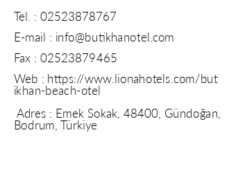 Butikhan Beach Otel iletiim bilgileri